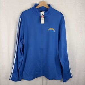 Los Angeles Chargers Powder Blue‎ Warm-up Full Zip Track Jacket Mens Sz XL NWT